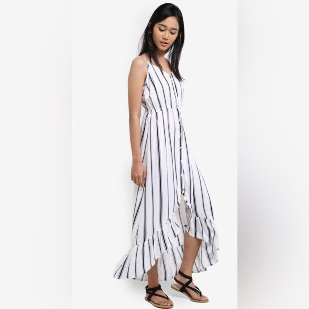 cotton on vertical stripe maxi flowy dress SP